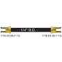 AGS Company PAA-B430  8" x 1/4" Poly-Armour PVF Coated Adapter Brake Line - 7/16-24 SAE Inverted to 7/16-24 SAE Inverted Brass Nut Image 1