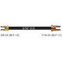 AGS Company PAA-R340  8" x 3/16" Poly-Armour PVF Coated Adapter Brake Line - 3/8-24 SAE Inverted to 7/16-24 SAE Inverted Red Nut Image 1