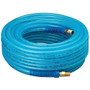 Amflo 12-100E  1/4" x 100' Blue Poly 300 psi Air Hose with 1/4" MNPT Fittings Image 0