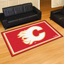 Fanmats 10611  Calgary Flames 5ft. x 8 ft. Plush Area Rug Image 1