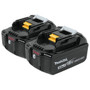 Makita BL1850B-2  18-Volt Compact Lithium-Ion Replacement Cordless Battery with Indicator - 5 Ah - 2 per Package Image 0