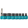 Makita E-01703  Impact XPS 8 Piece 1/4" Drive 6-Point SAE Impact Socket Set with Standard Socket Adapter Image 0