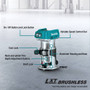 Makita XTR01Z  18V LXT Lithium-Ion Brushless Cordless Compact Router, Tool Only Image 2
