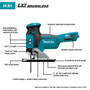 Makita XVJ01Z 18V LXT Lithium-Ion Brushless Cordless Barrel Grip Jig Saw, Tool Only Image 3