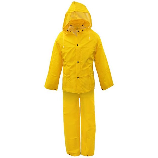 Boss 3PR0300Y 3 Piece Lined 0.35mm PVC Rainsuit Yellow - Medium Boss 3PR0300Y 3 Piece Lined 0.35mm PVC Rainsuit Yellow - Medium