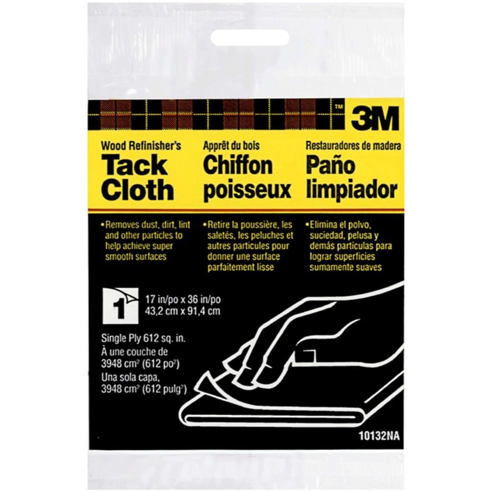 3M 10132NA  17" x 36" Wood Refinishers Tack Cloth Single Ply