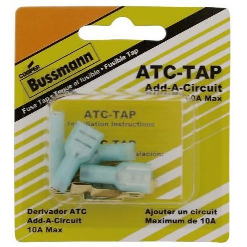 Bussmann BP/ATC-TAP-RP Add-A-Circuit Adapter Tap for ATC Blade Fuses - 5 per Package (10Amp Max) Bussmann BP/ATC-TAP-RP Add-A-Circuit Adapter Tap for ATC Blade Fuses - 5 per Package (10Amp Max)
