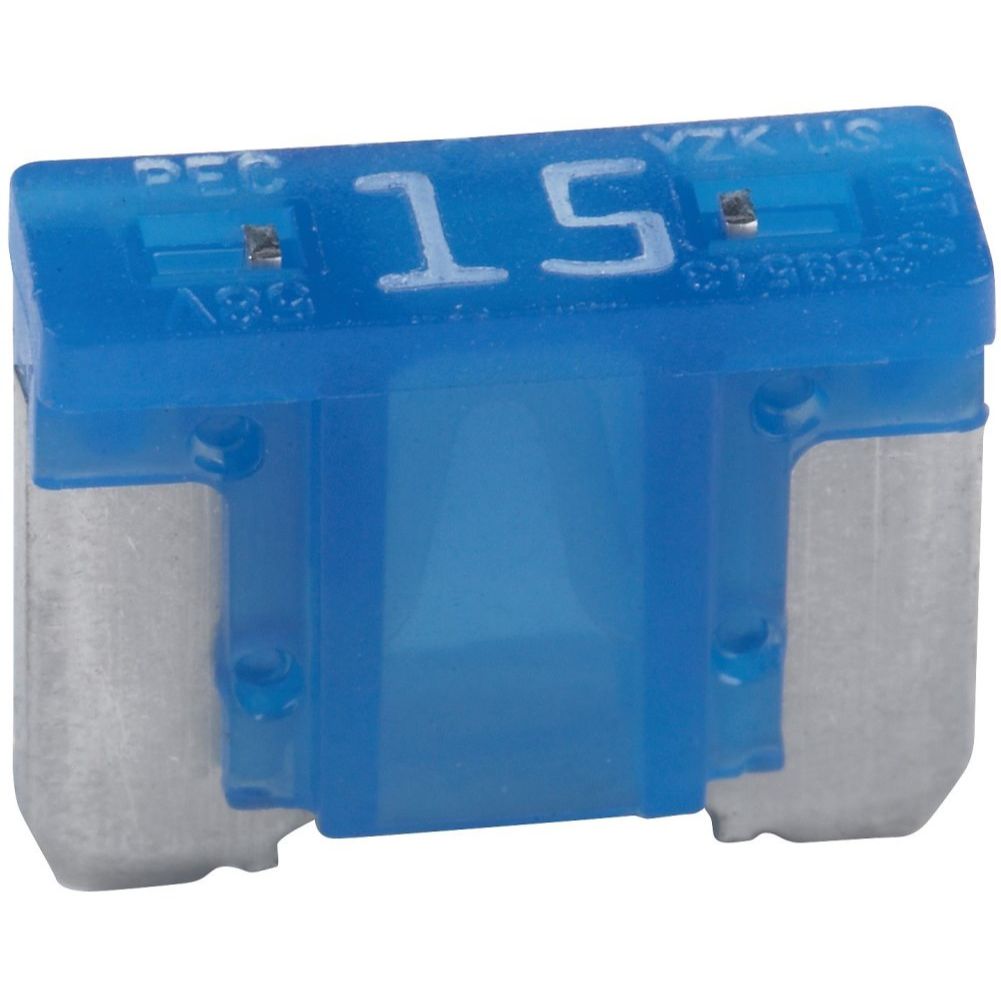 Bussmann BP/ATM-15LP-RP  Blue ATM Low-Profile 15 Amp Fast-Acting Automotive Mini Blade Fuses - 5 per Card