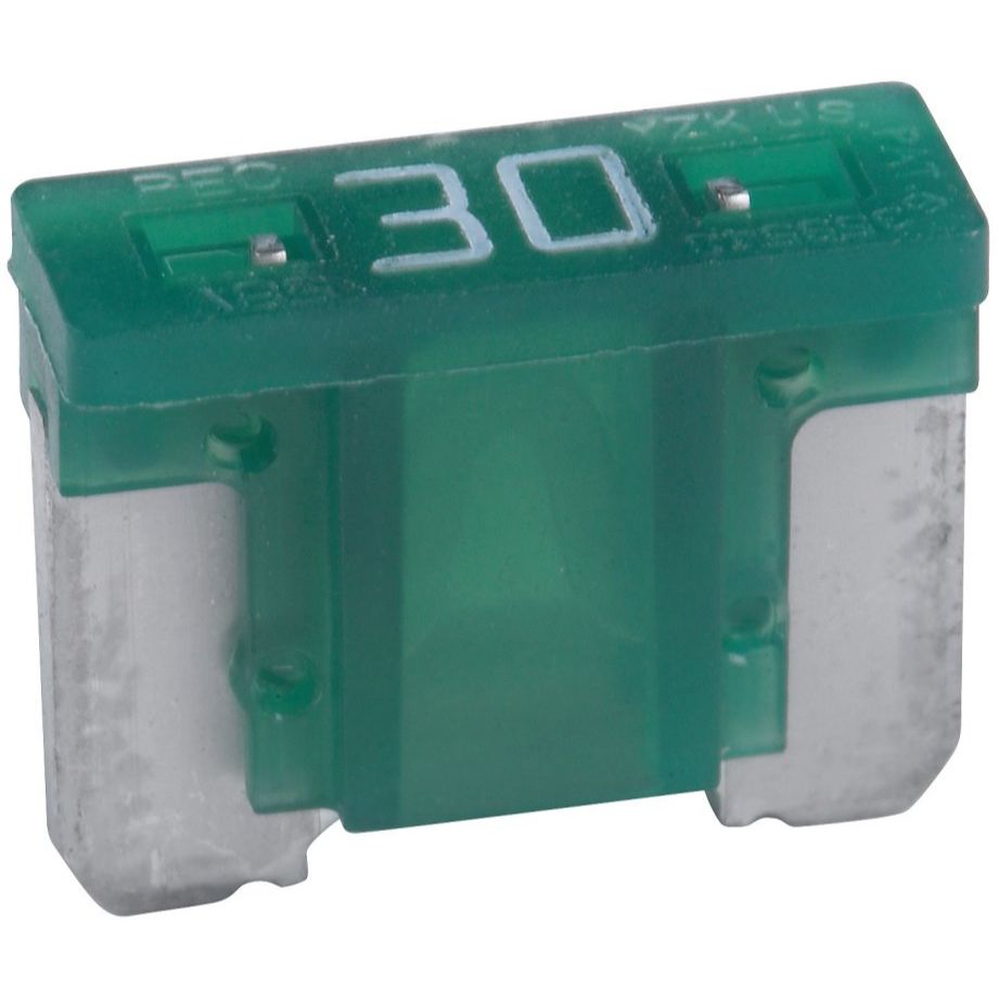 Bussmann BP/ATM-30LP-RP  Green ATM Low-Profile 30 Amp Fast-Acting Automotive Mini Blade Fuses - 5 per Card