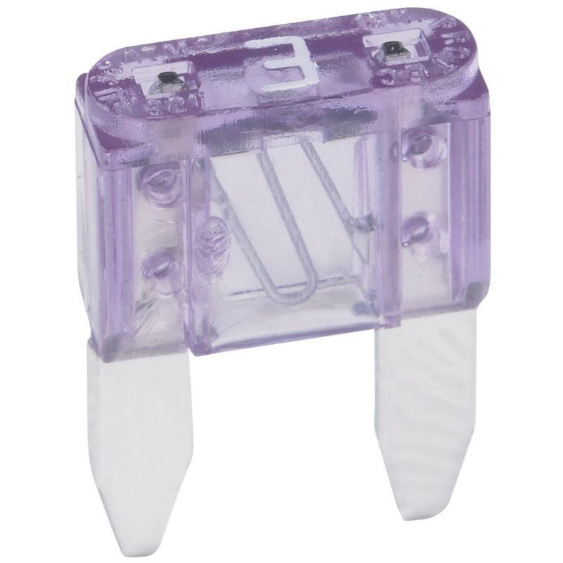 Bussmann BP/ATM-3-RP Violet ATM 3 Amp Fast-Acting Automotive Mini Blade Fuses - 5 per Card Bussmann BP/ATM-3-RP Violet ATM 3 Amp Fast-Acting Automotive Mini Blade Fuses - 5 per Card
