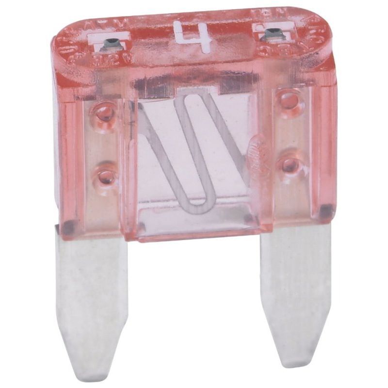 Bussmann BP/ATM-4-RP  Pink ATM 4 Amp Fast-Acting Automotive Mini Blade Fuses - 5 per Card