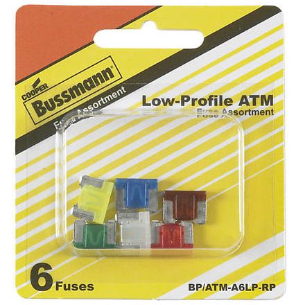 Bussmann BP/ATM-A6LP-RP  ATM Low-Profile Automotive Mini Blade Fast-Acting Fuse 6 Fuse Assortment