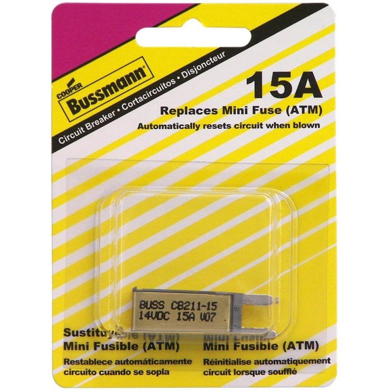 Bussmann BP/CB211-15-RP  Type I ATM Mini Footprint 15 Amp Automatic Circuit Breaker