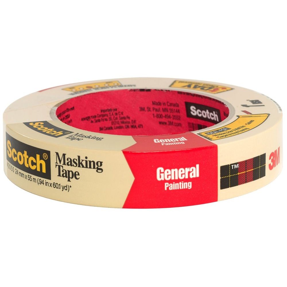 3M 2050-24A  1" x 60-yd Scotch Masking Tape for General Painting
