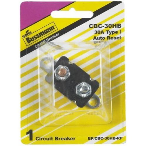 Bussmann BP/CBC-30HB-RP Type I Stud-Mount 30 Amp Automatic Circuit Breaker with Lengthwise Bracket Bussmann BP/CBC-30HB-RP Type I Stud-Mount 30 Amp Automatic Circuit Breaker with Lengthwise Bracket