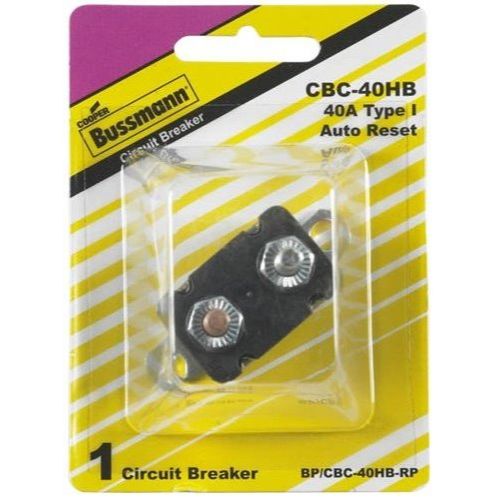 Bussmann BP/CBC-40HB-RP Type I Stud-Mount 40 Amp Automatic Circuit Breaker with Lengthwise Bracket Bussmann BP/CBC-40HB-RP Type I Stud-Mount 40 Amp Automatic Circuit Breaker with Lengthwise Bracket