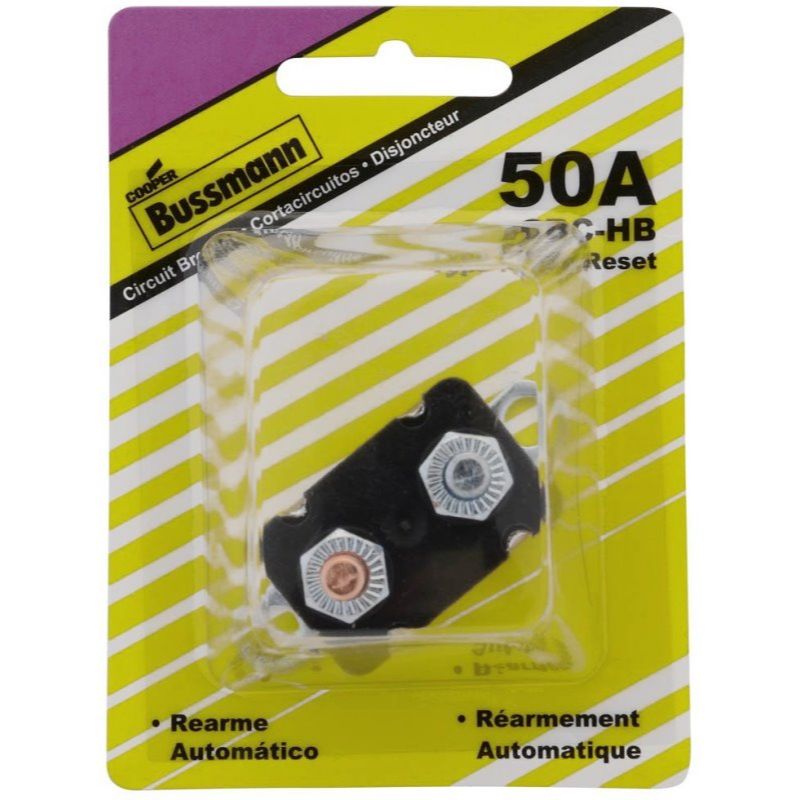 Bussmann BP/CBC-50HB-RP Type I Stud-Mount 50 Amp Automatic Circuit Breaker with Lengthwise Bracket Bussmann BP/CBC-50HB-RP Type I Stud-Mount 50 Amp Automatic Circuit Breaker with Lengthwise Bracket