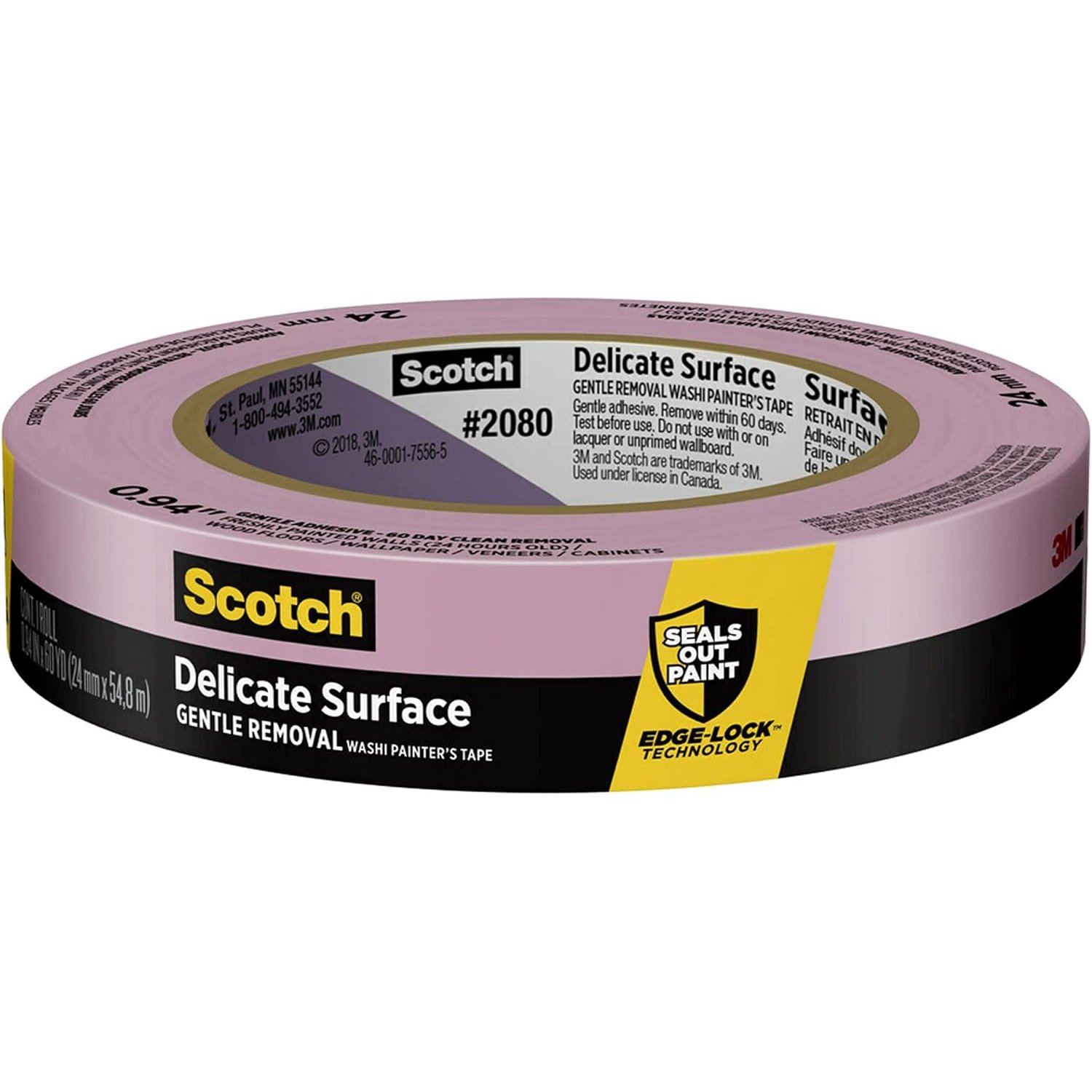 3M 2080-24A  1" x 60-yd Scotch Delicate Surface Painter's Tape