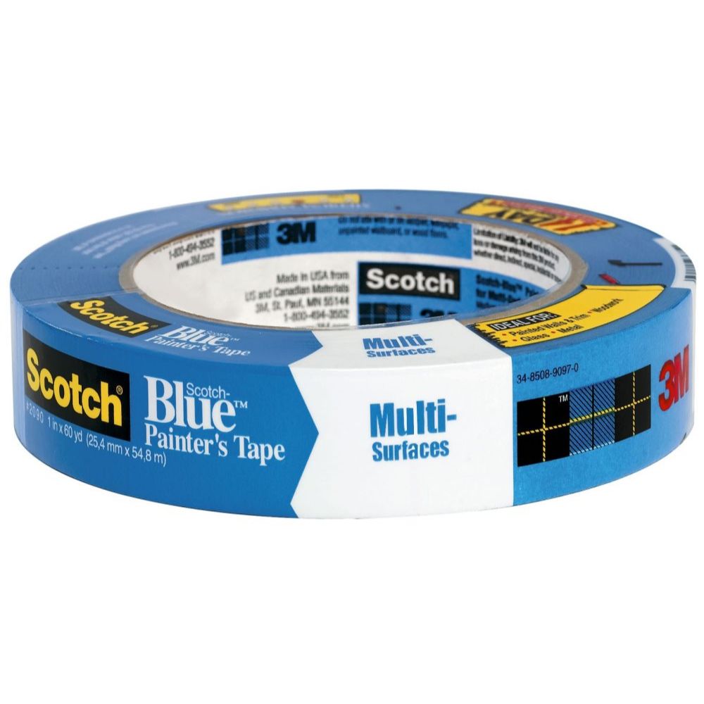 3M 2090-1A  1" x 60-yd Scotch-Blue Safe-Release Painters Tape for Multi-Surfaces