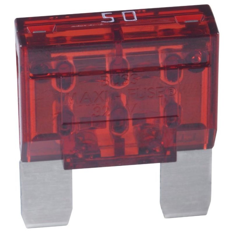 Bussmann BP/MAX-50-RP Red MAXI (MAX) 50 Amp Fast-Acting Automotive Heavy Duty Blade Fuse Bussmann BP/MAX-50-RP Red MAXI (MAX) 50 Amp Fast-Acting Automotive Heavy Duty Blade Fuse