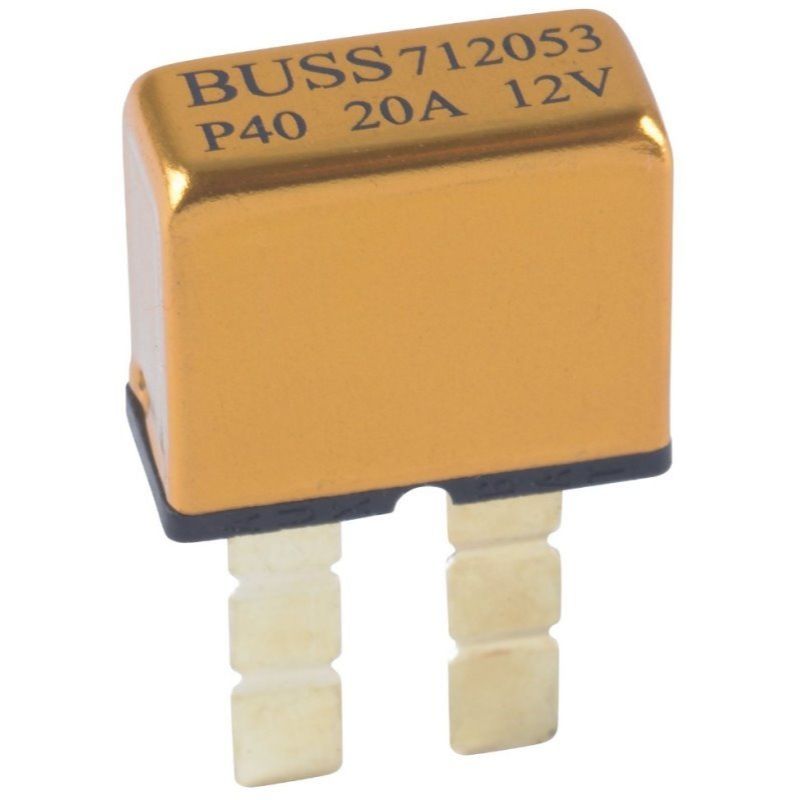 Bussmann BP/UCB-20-RP Type I ATC Footprint 20 Amp Automatic Circuit Breaker with Snap-Off Blades Bussmann BP/UCB-20-RP Type I ATC Footprint 20 Amp Automatic Circuit Breaker with Snap-Off Blades