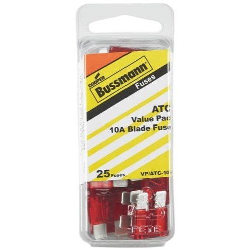 Bussmann VP/ATC-10-RP  Red ATC 10 Amp Fast-Acting Automotive Blade Fuses - 25 per Box