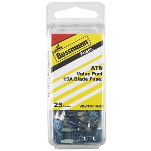 Bussmann VP/ATM-15-RP  Blue ATM 15 Amp Fast-Acting Automotive Mini Blade Fuses - 25 per Box