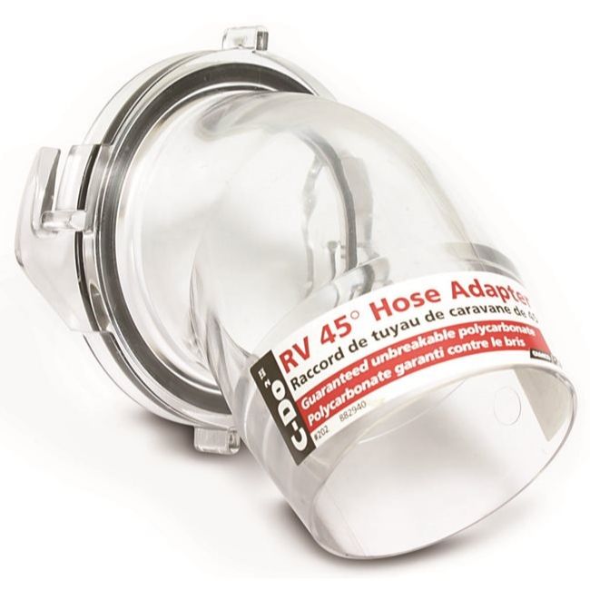 Camco 39432  RV C-Do2 Sewer Hose Connector 45 Degree - Clear