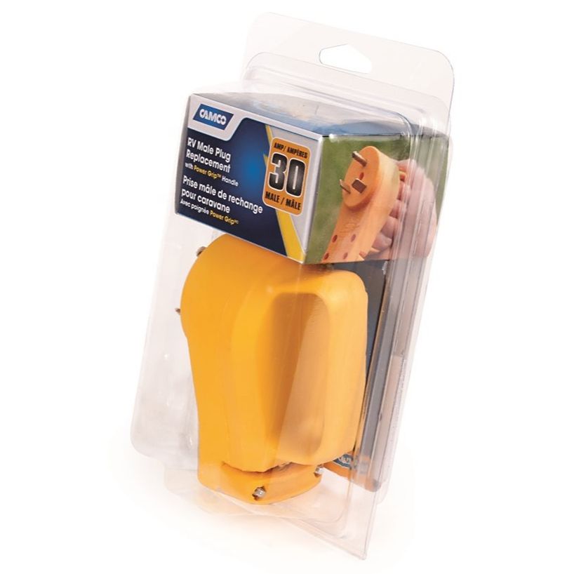 Camco 55245  RV Male Replacement Plug 30A Power Grip