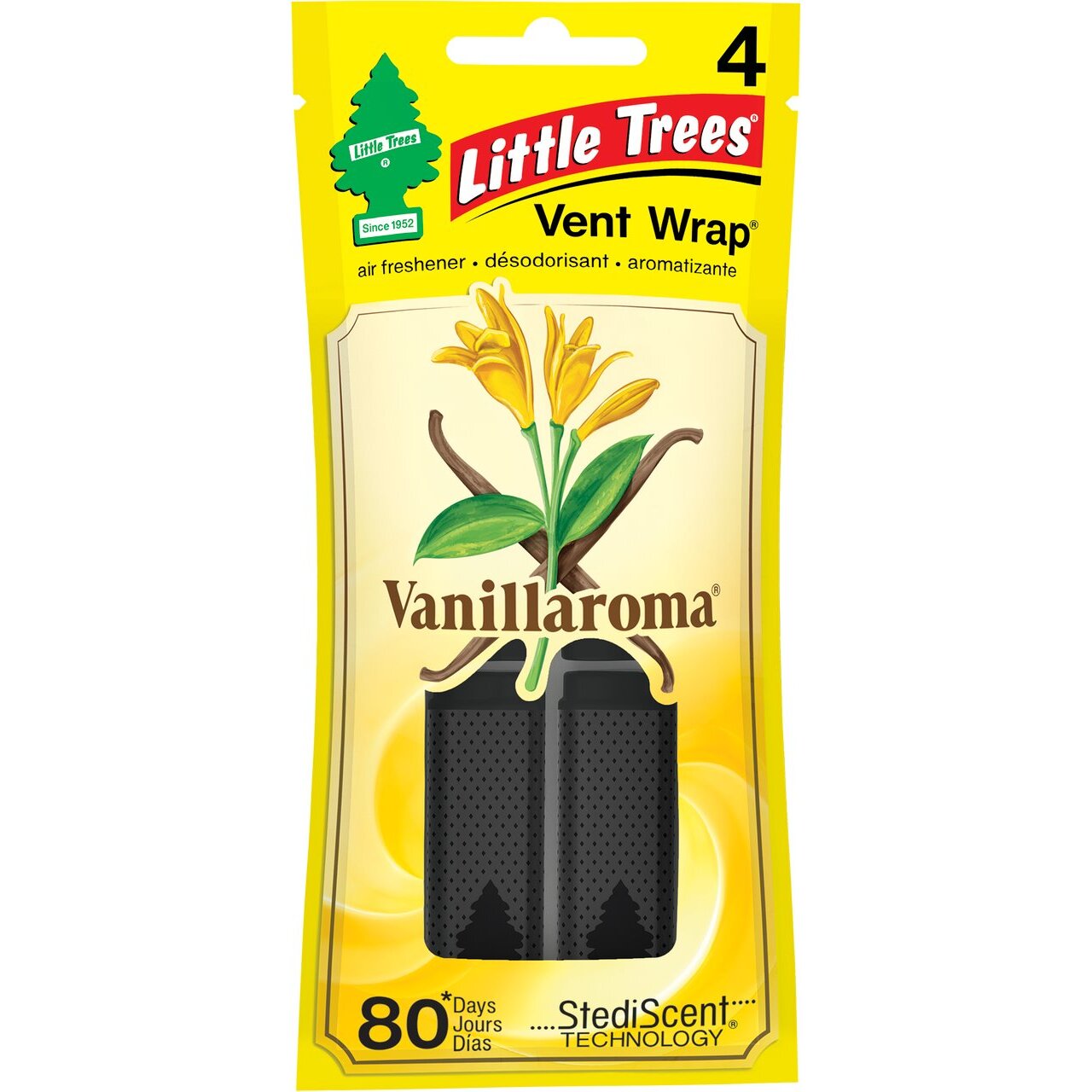 Little Trees CTK-52732  Vent Wrap Car Air Freshener Vanillaroma Scent - 4 per Package