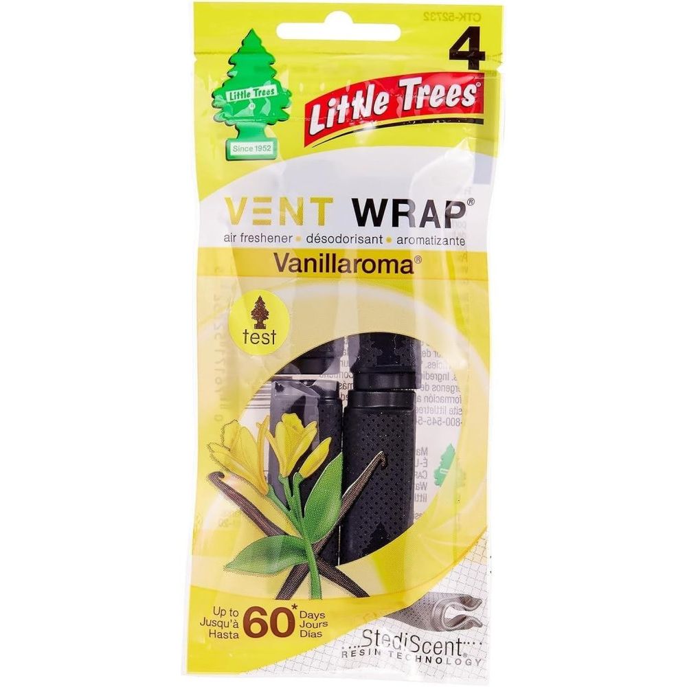 Little Trees CTK-52732  Vent Wrap Car Air Freshener Vanillaroma Scent - 4 per Package