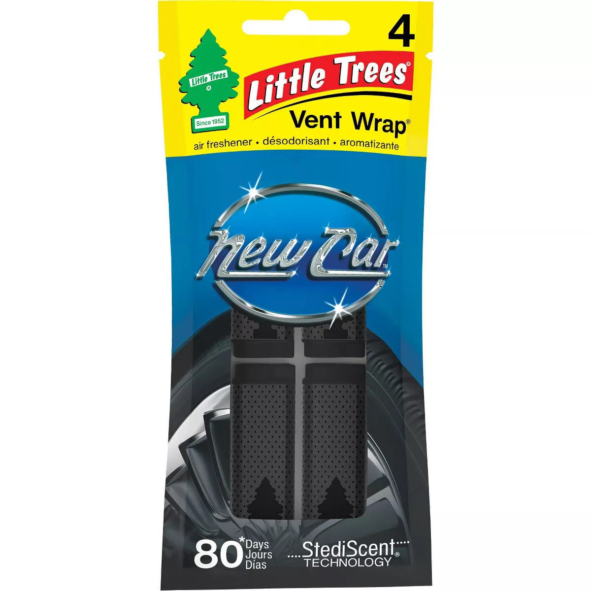 Little Trees CTK-52733  Vent Wrap Car Air Freshener New Car Scent - 4 per Package