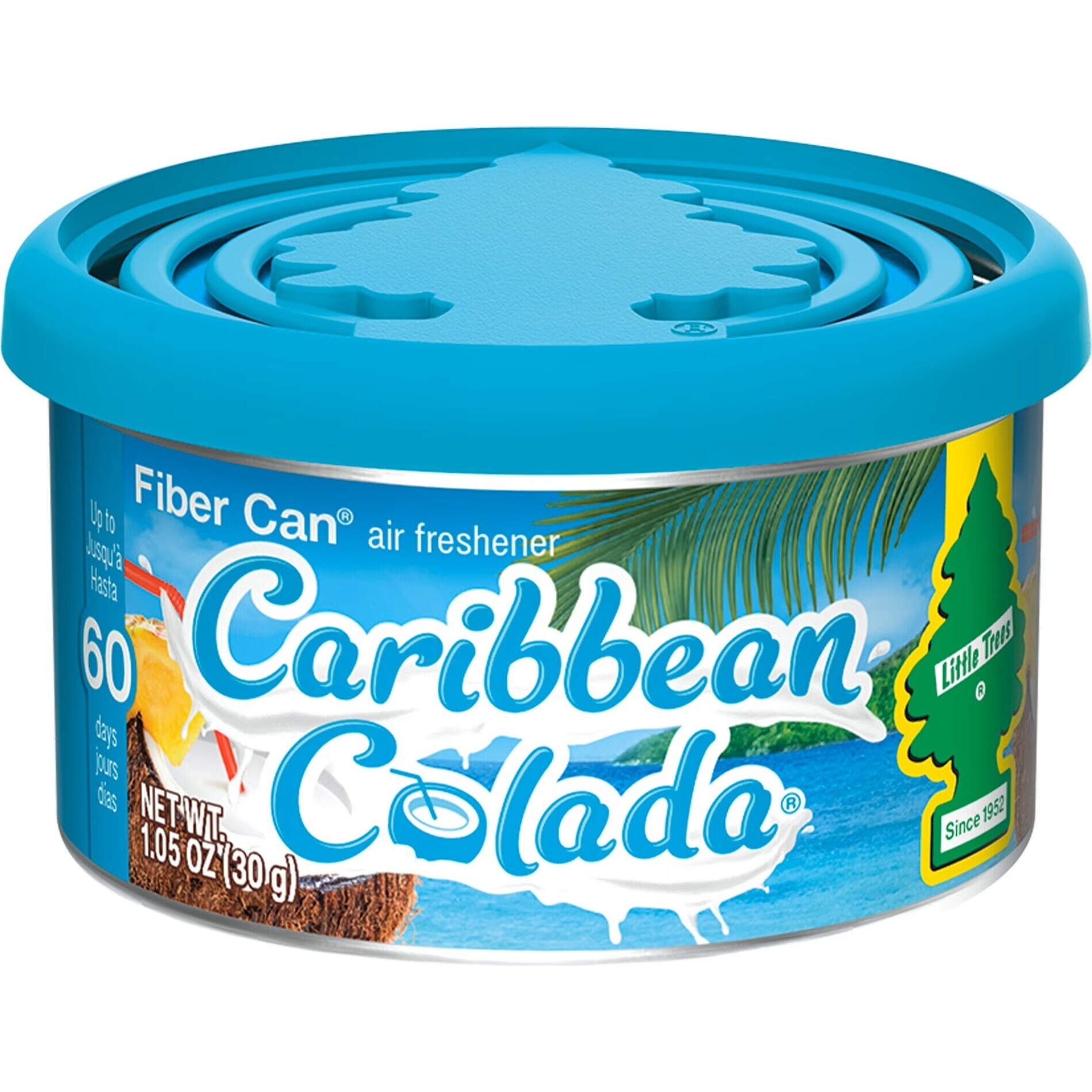 Little Trees UFC-17824-24  Fiber Can Air Freshener Caribbean Colada Scent