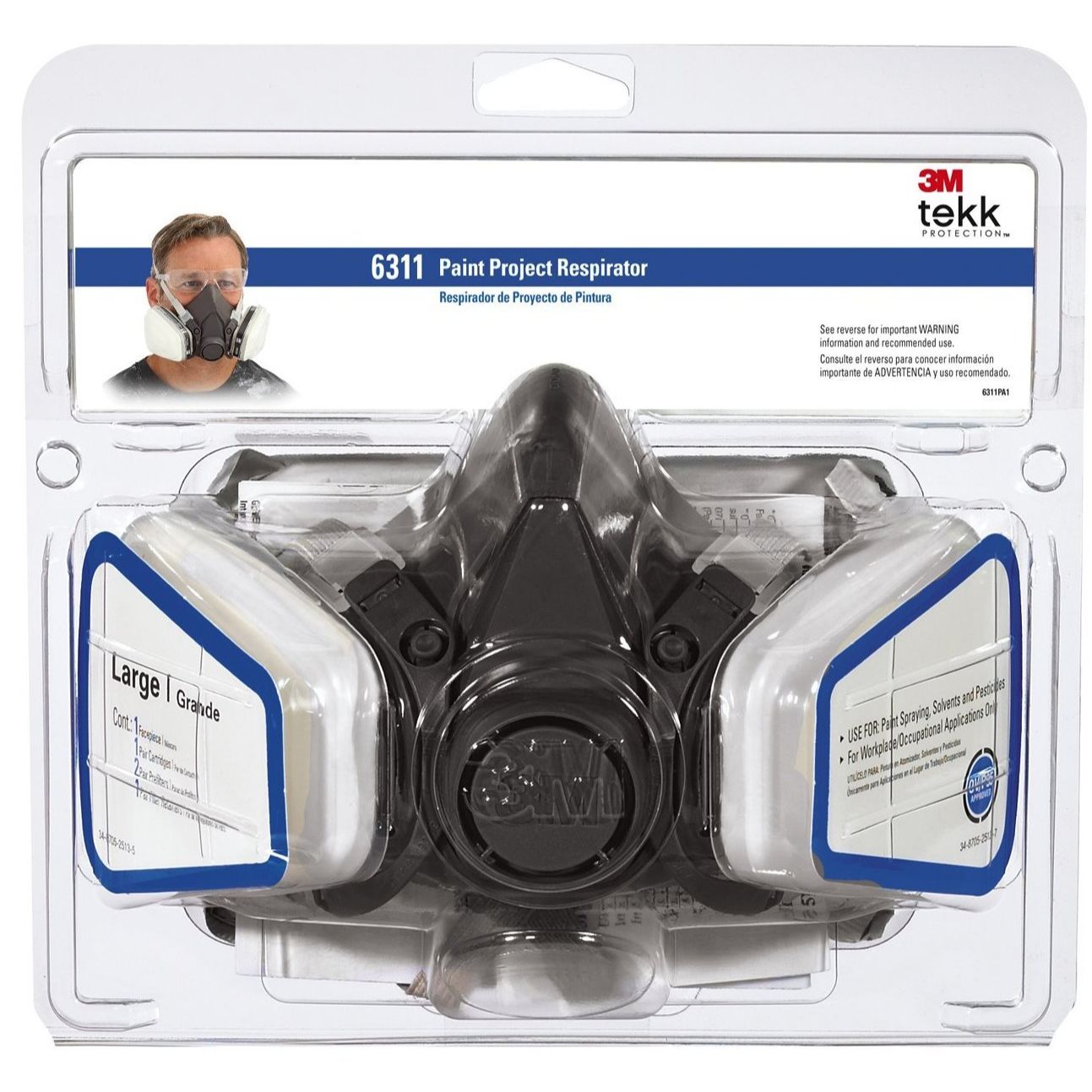 3M 6311PA1-A Paint Project Respirator, 6000 Series - Large