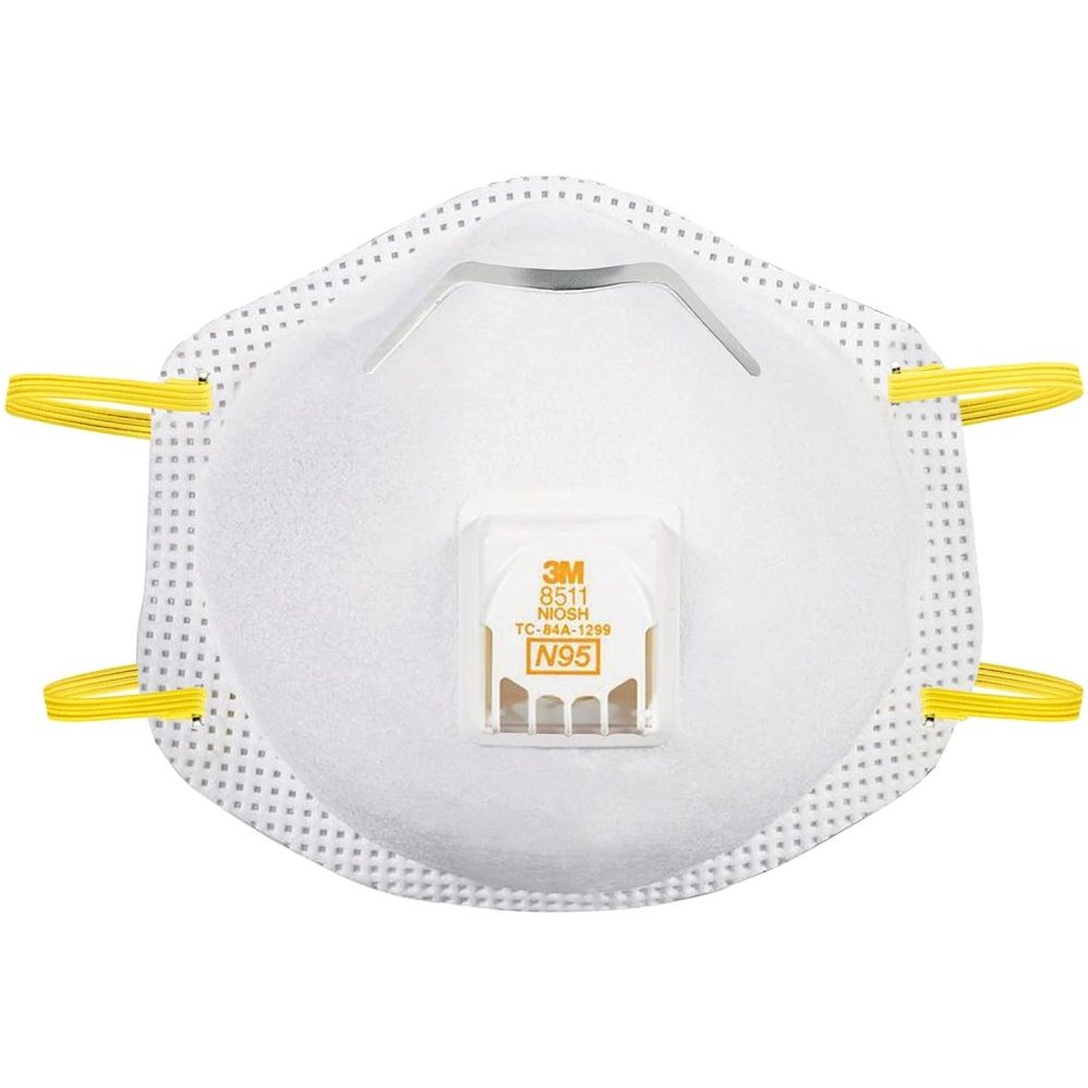 3M 8511  Particulate Respirator - Dust Mask N95 with Cool Flow Valve - 10 per Box (07185)