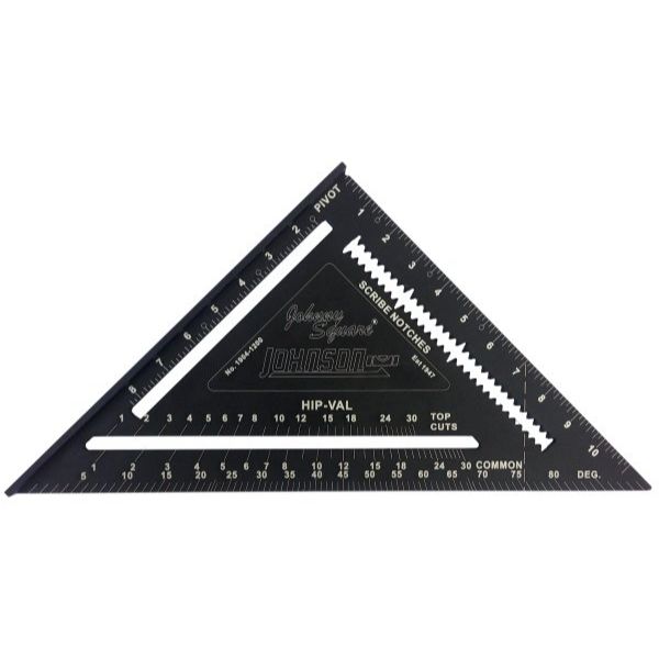 Johnson Level & Tool Manufacturing 1904-1200  12" Johnny Square Professional Easy-Read Aluminum Rafter Square