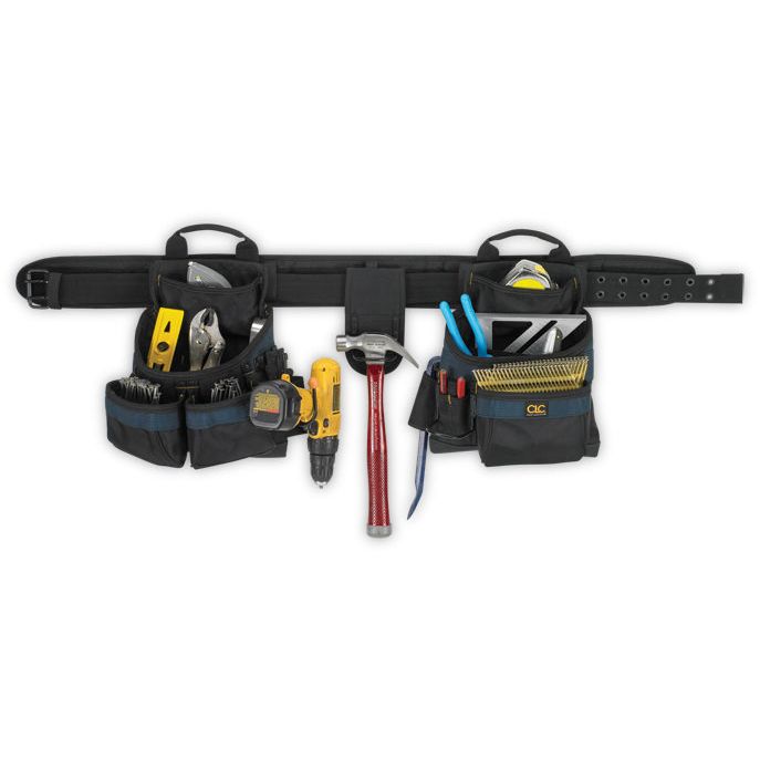 Custom Leathercraft 2602 4 Piece Framer's Ballistic Combo Tool Belt - 3" Wide Belt