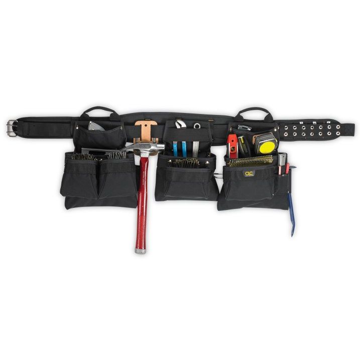 Custom Leathercraft 5605L Black, 18 Pocket 5 Piece Professional Carpenter's Combo Large (40"-46") Custom Leathercraft 5605L Black, 18 Pocket 5 Piece Professional Carpenter's Combo Large (40"-46")