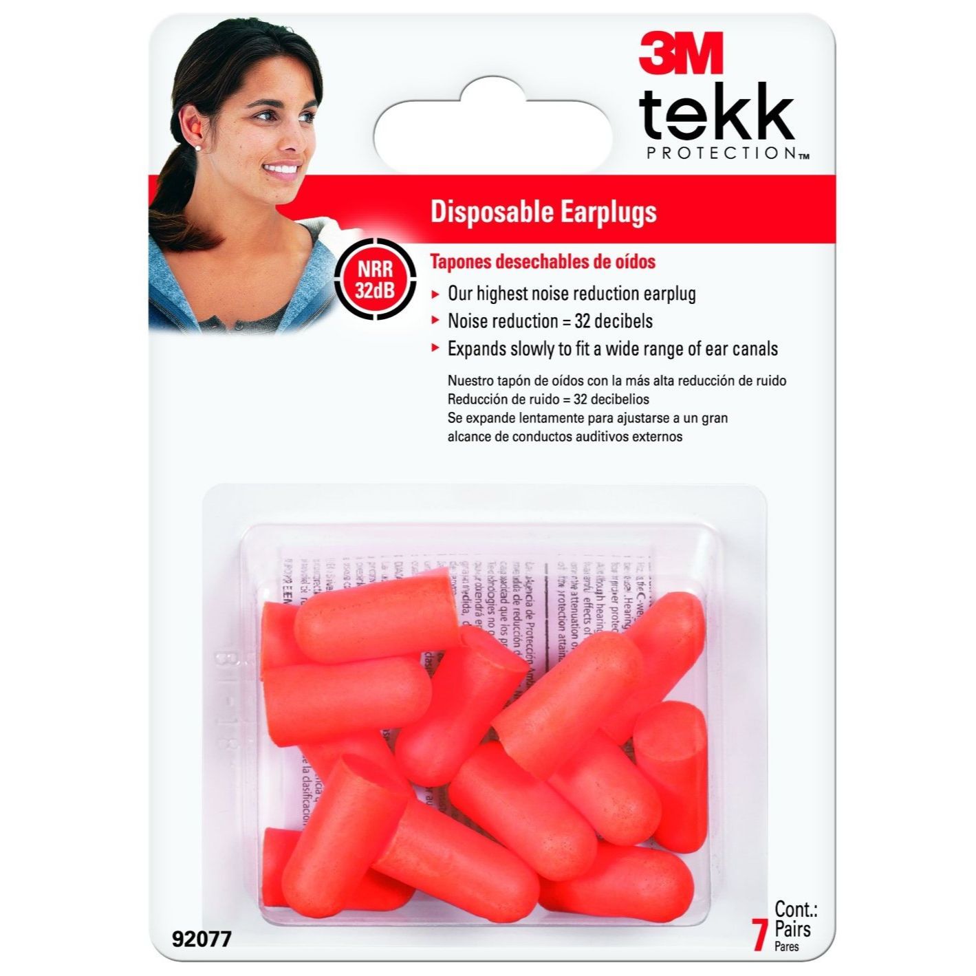 3M 92077-80025T Disposable Earplugs - 7 pair