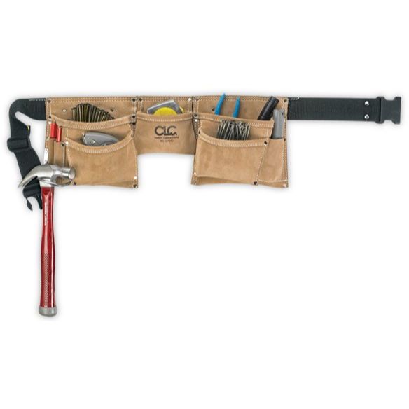 Custom Leathercraft I370X3 8 Pocket Heavy Duty Suede Apron Custom Leathercraft I370X3 8 Pocket Heavy Duty Suede Apron
