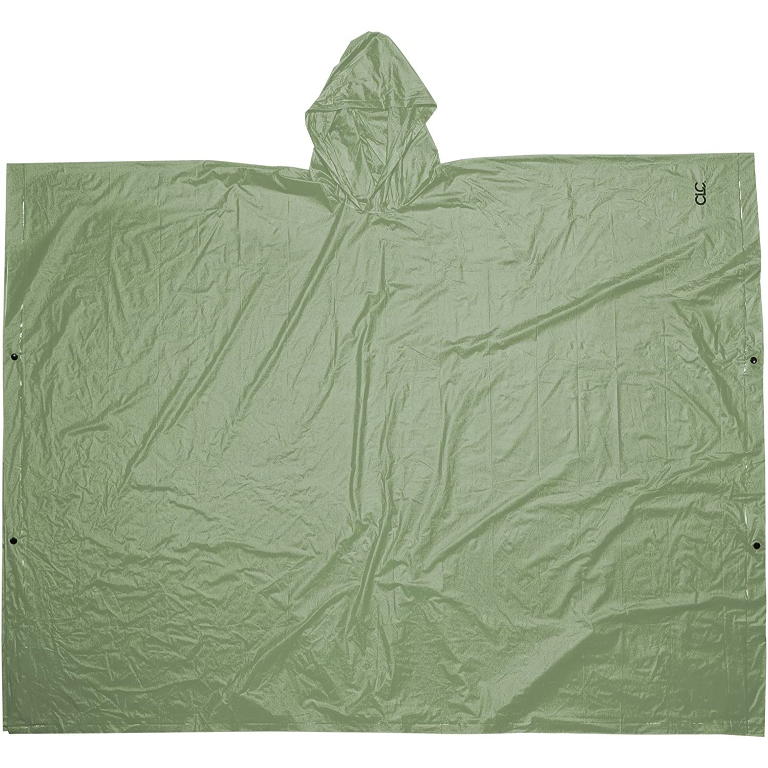 Custom Leathercraft R10420 Lightweight PVC Rain Poncho - Green Custom Leathercraft R10420 Lightweight PVC Rain Poncho - Green