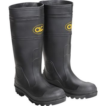 Custom Leathercraft R23009  Over The Sock Black PVC Rain Boot Size 9