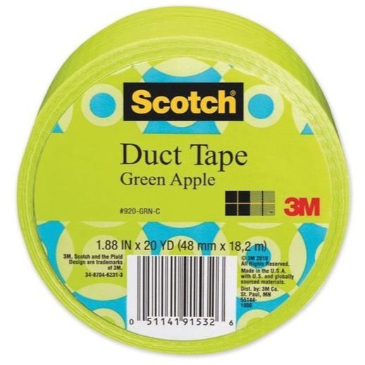 3M 920-GRN-C  Scotch 1.88" x 20 Yds Green Apple Duct Tape