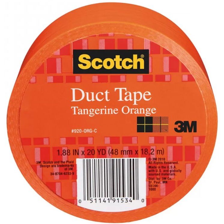 3M 920-ORG-C Scotch 1.88" x 20 Yds Tangerine Orange Duct Tape 3M 920-ORG-C Scotch 1.88" x 20 Yds Tangerine Orange Duct Tape