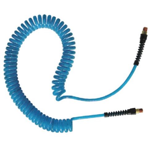 Coilhose Pneumatics PUE14-20AT  1/4" x 20' Flexeel Polyurethane Reinforced Coiled Air Hose - Transparent Blue