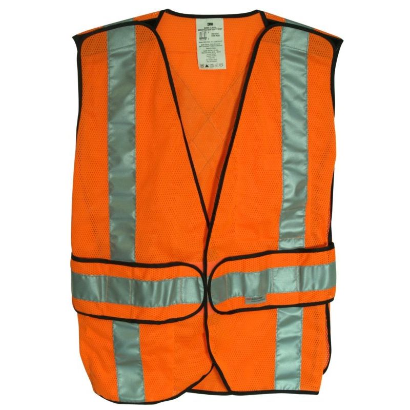3M 94625  Class 2 Construction Orange Safety Vest with Reflective Stripe