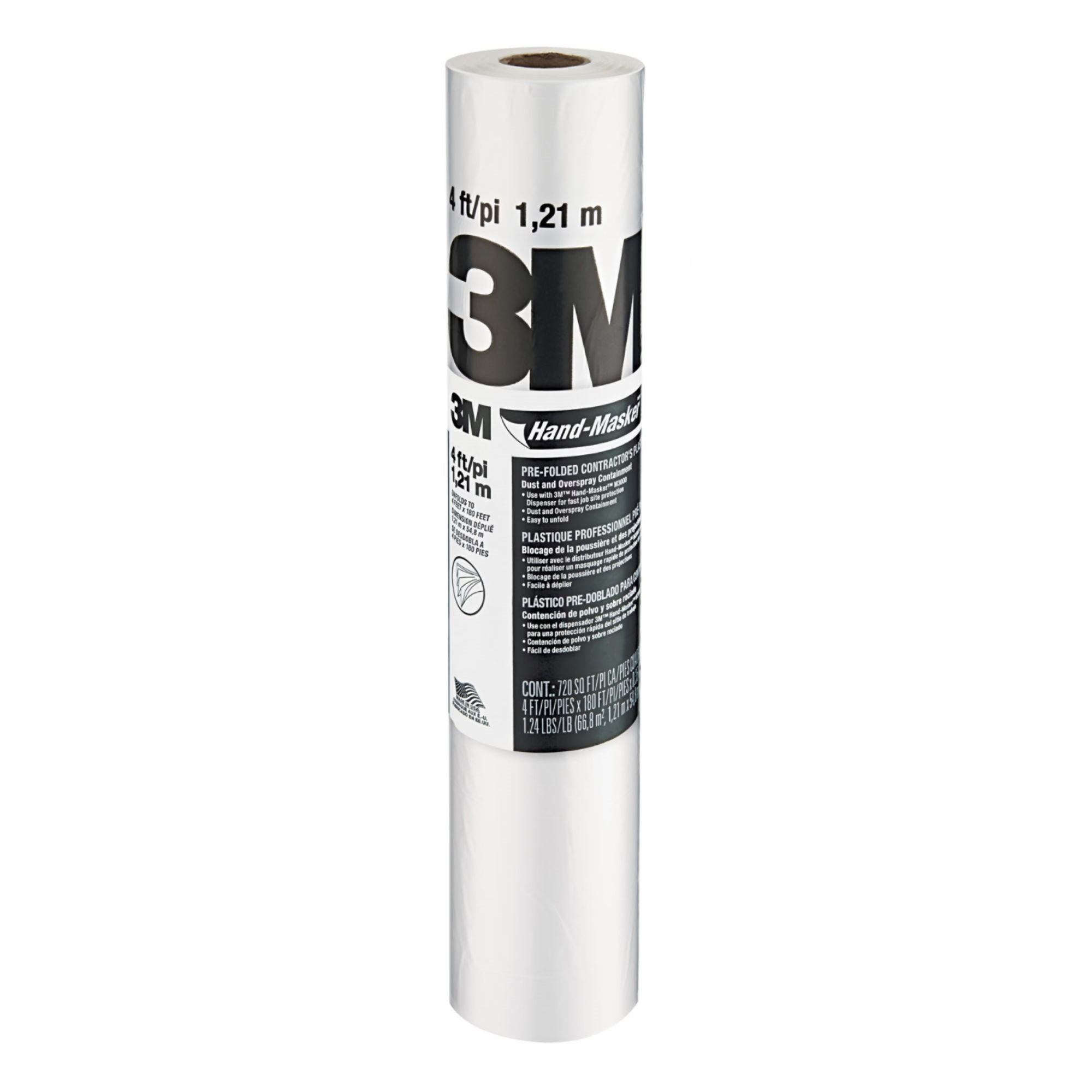 3M CP4  Hand-Masker 4' x 180' Pre-Folded Contractor's Plastic
