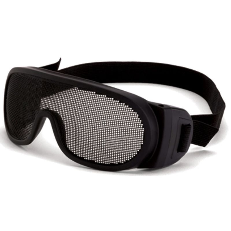 Crossfire 19220  Wire Mesh Over-the-Glass Safety Eyewear Goggles with Elastic Strap - Matte Black Frame