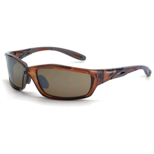 Crossfire 2117  Infinity Safety Glasses HD Brown Flash Mirror Lens - Crystal Brown Frame