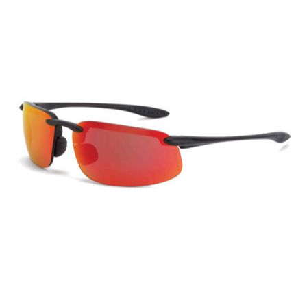 Crossfire 2169  ES4 Safety Glasses HD Red Mirror Lens - Matte Black Frame